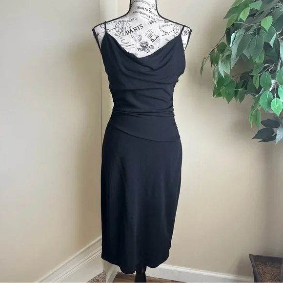 Elie Tahari | Dresses | Elie Tahari Spaghetti Strap Midi Slinky Slip Dress  Black Sz S | Poshmark